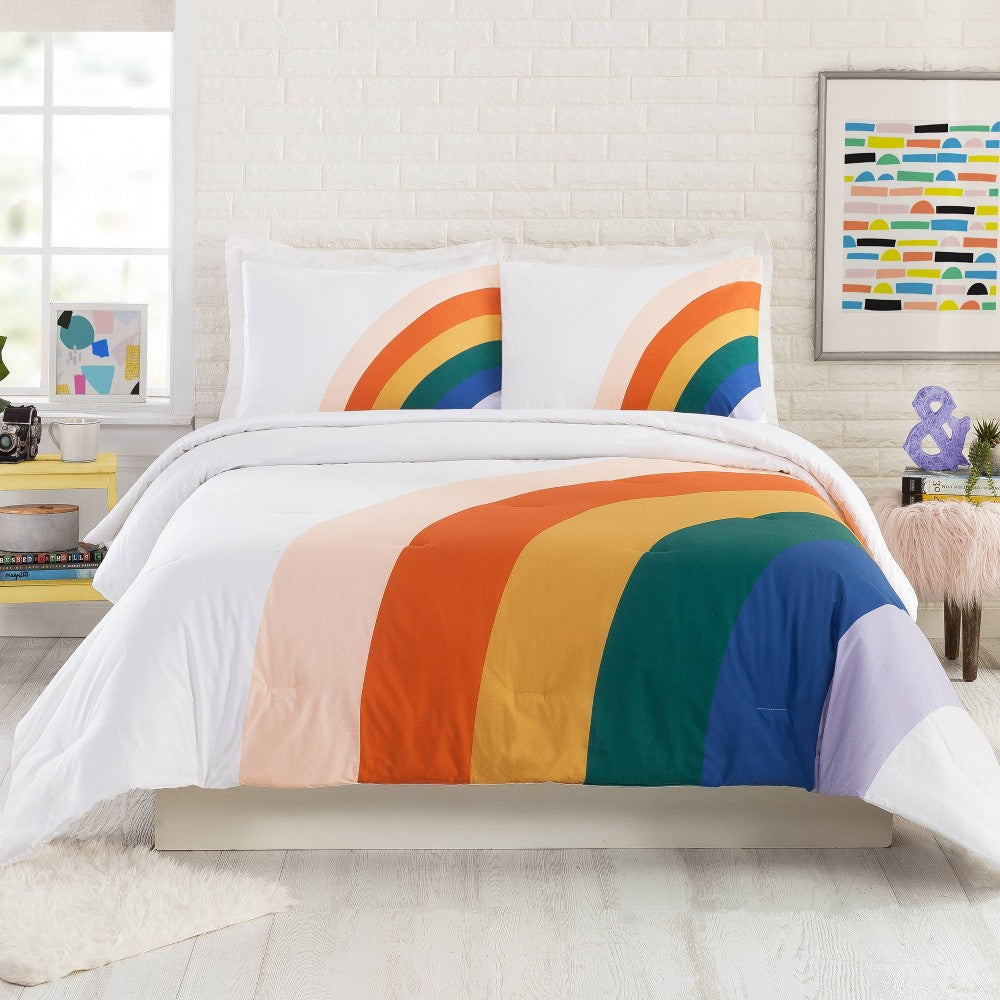 2pc Twin Rainbow Comforter Set - Ampersand for Makers Collective - thebastfamily